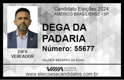 Candidato DEGA DA PADARIA 2024 - AMÉRICO BRASILIENSE - Eleições