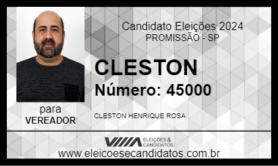 Candidato CLESTON 2024 - PROMISSÃO - Eleições