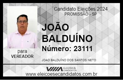 Candidato JOÃO BALDUÍNO 2024 - PROMISSÃO - Eleições