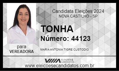 Candidato TONHA 2024 - NOVA CASTILHO - Eleições