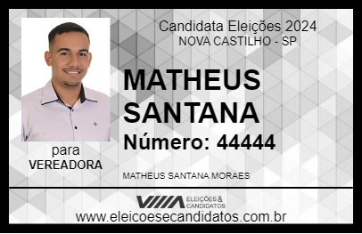 Candidato MATHEUS SANTANA 2024 - NOVA CASTILHO - Eleições