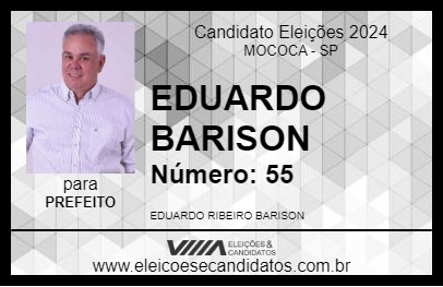 Candidato EDUARDO BARISON 2024 - MOCOCA - Eleições