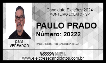 Candidato PAULO PRADO 2024 - MONTEIRO LOBATO - Eleições