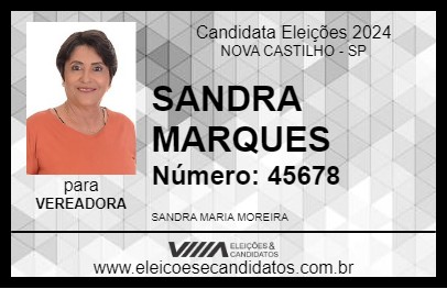 Candidato SANDRA MARQUES 2024 - NOVA CASTILHO - Eleições