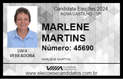 Candidato MARLENE MARTINS 2024 - NOVA CASTILHO - Eleições