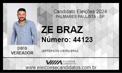 Candidato ZE BRAZ 2024 - PALMARES PAULISTA - Eleições