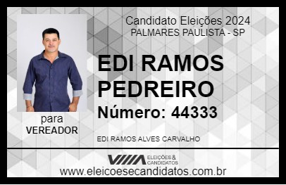 Candidato EDI RAMOS PEDREIRO 2024 - PALMARES PAULISTA - Eleições