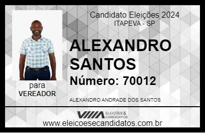 Candidato ALEXANDRO ANDRADE 2024 - ITAPEVA - Eleições