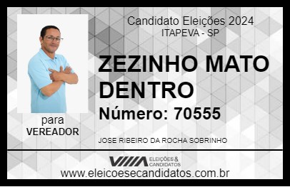 Candidato ZEQUINHA MATO DENTRO 2024 - ITAPEVA - Eleições