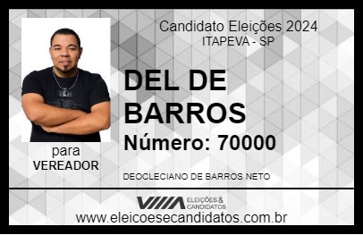 Candidato DEL DE BARROS 2024 - ITAPEVA - Eleições