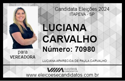 Candidato LUCIANA CARVALHO 2024 - ITAPEVA - Eleições