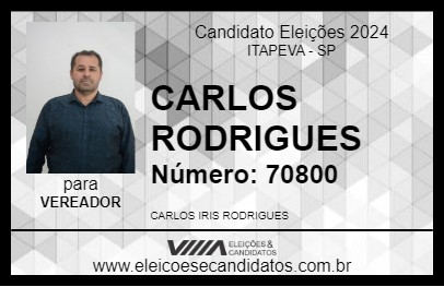 Candidato PR. CARLOS IRIS 2024 - ITAPEVA - Eleições