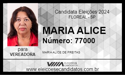 Candidato MARIA ALICE 2024 - FLOREAL - Eleições