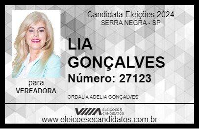 Candidato LIA GONÇALVES 2024 - SERRA NEGRA - Eleições