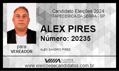 Candidato ALEX PIRES 2024 - ITAPECERICA DA SERRA - Eleições