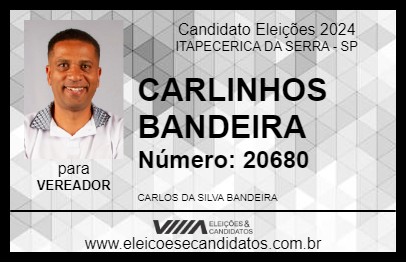 Candidato CARLINHO BANDEIRA 2024 - ITAPECERICA DA SERRA - Eleições