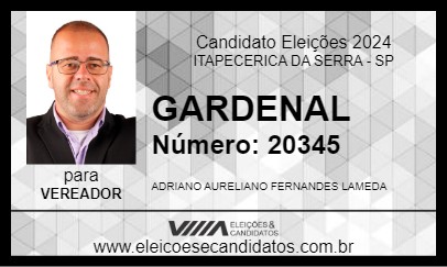 Candidato ADRIANO GARDENAL 2024 - ITAPECERICA DA SERRA - Eleições