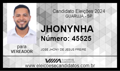 Candidato JHONYNHA 2024 - GUARUJÁ - Eleições