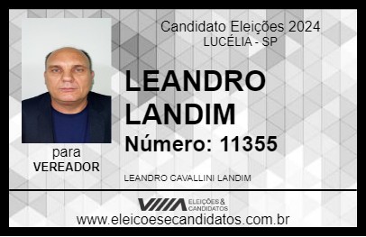 Candidato LEANDRO LANDIM 2024 - LUCÉLIA - Eleições