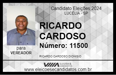 Candidato RICARDO CARDOSO 2024 - LUCÉLIA - Eleições