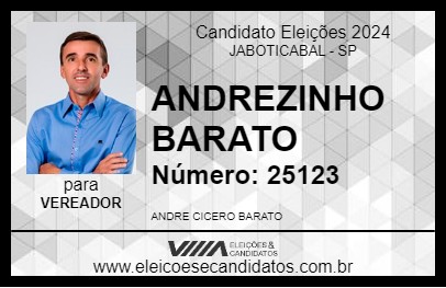 Candidato ANDREZINHO BARATO 2024 - JABOTICABAL - Eleições