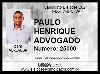 Candidato PAULO HENRIQUE ADVOGADO 2024 - JABOTICABAL - Eleições