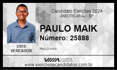 Candidato PAULO MAIK 2024 - JABOTICABAL - Eleições