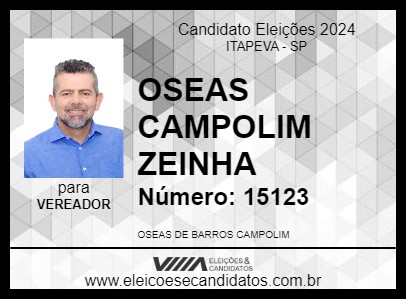 Candidato OSEAS CAMPOLIM ZEINHA 2024 - ITAPEVA - Eleições