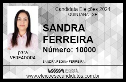 Candidato SANDRA FERREIRA 2024 - QUINTANA - Eleições