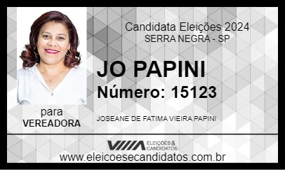 Candidato JO PAPINI 2024 - SERRA NEGRA - Eleições