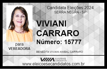 Candidato VIVIANI CARRARO 2024 - SERRA NEGRA - Eleições