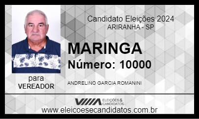 Candidato MARINGA 2024 - ARIRANHA - Eleições