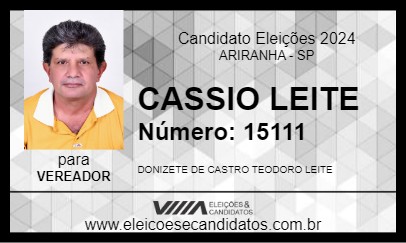 Candidato CASSIO LEITE 2024 - ARIRANHA - Eleições