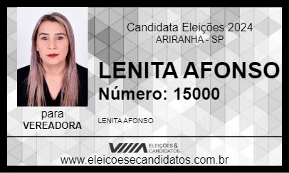 Candidato LENITA AFONSO 2024 - ARIRANHA - Eleições