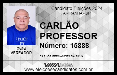 Candidato CARLÃO PROFESSOR 2024 - ARIRANHA - Eleições