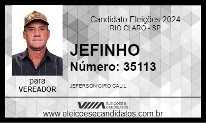 Candidato JEFINHO 2024 - RIO CLARO - Eleições