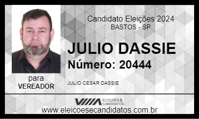 Candidato JULIO DASSIE 2024 - BASTOS - Eleições