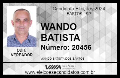 Candidato WANDO BATISTA 2024 - BASTOS - Eleições