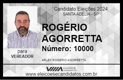 Candidato ROGÉRIO AGORRETTA 2024 - SANTA ADÉLIA - Eleições