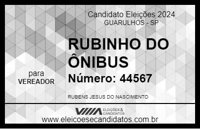 Candidato RUBINHO DO ÔNIBUS 2024 - GUARULHOS - Eleições