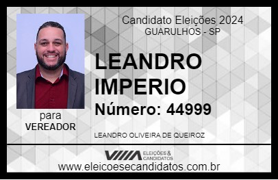 Candidato LEANDRO IMPERIO 2024 - GUARULHOS - Eleições