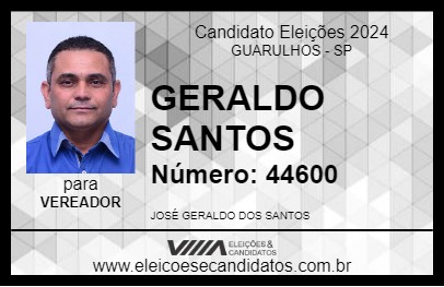 Candidato GERALDO SANTOS 2024 - GUARULHOS - Eleições