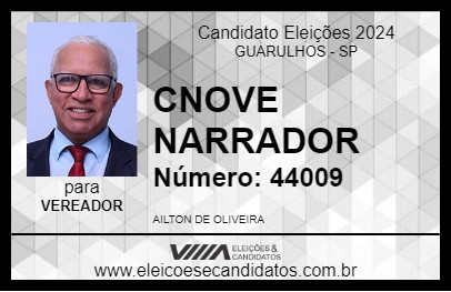 Candidato CNOVE NARRADOR 2024 - GUARULHOS - Eleições