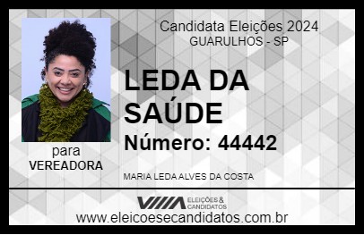 Candidato LEDA DA SAÚDE 2024 - GUARULHOS - Eleições