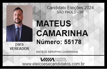 Candidato MATEUS CAMARINHA 2024 - SÃO PAULO - Eleições