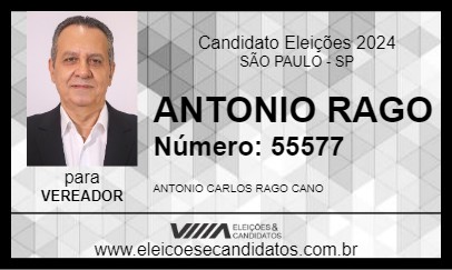 Candidato ANTONIO RAGO 2024 - SÃO PAULO - Eleições