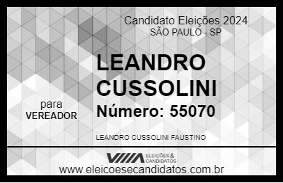 Candidato LEANDRO CUSSOLINI 2024 - SÃO PAULO - Eleições