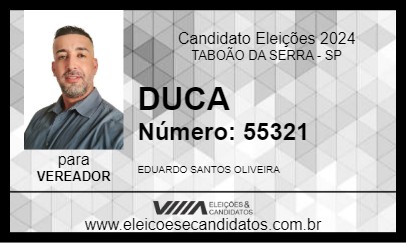 Candidato DUCA 2024 - TABOÃO DA SERRA - Eleições