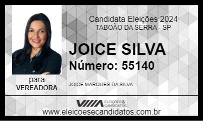 Candidato JOICE SILVA 2024 - TABOÃO DA SERRA - Eleições