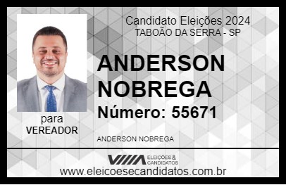 Candidato ANDERSON NOBREGA 2024 - TABOÃO DA SERRA - Eleições